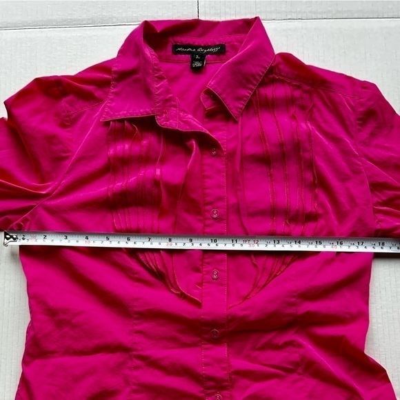 SANDRA Angelozzi fuchsia Barbie pink blouse with ruffles size 38  S - Picture 5 of 7